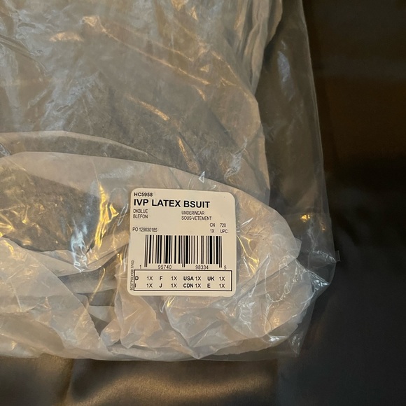 NWT Adidas x Ivy Park latex bodysuit, Blue, 1x - Picture 7 of 7